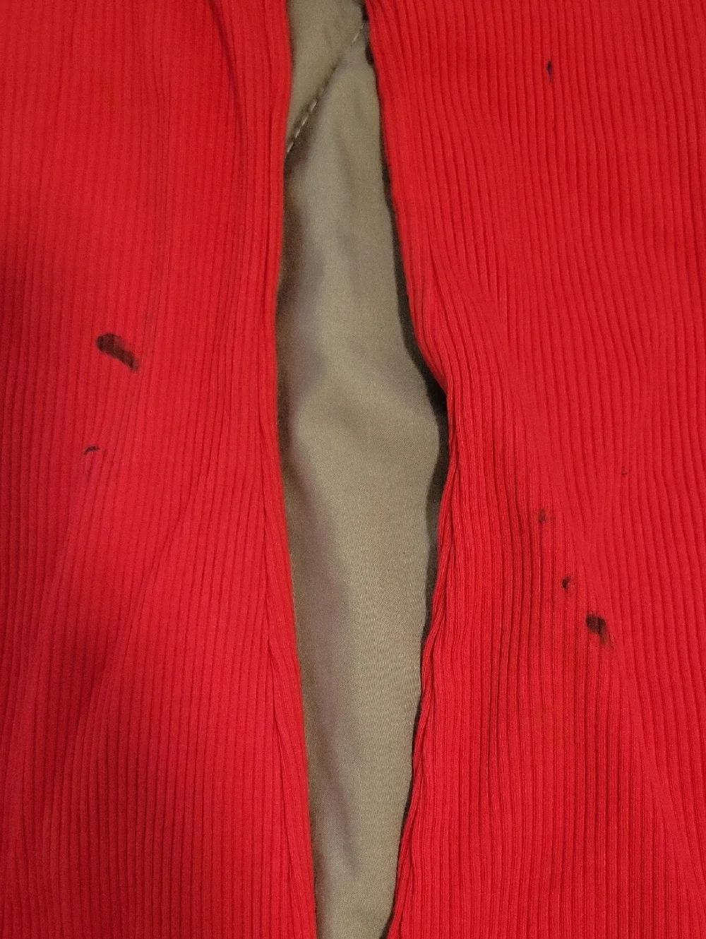 Kids Red Ribbed Flared Leggings